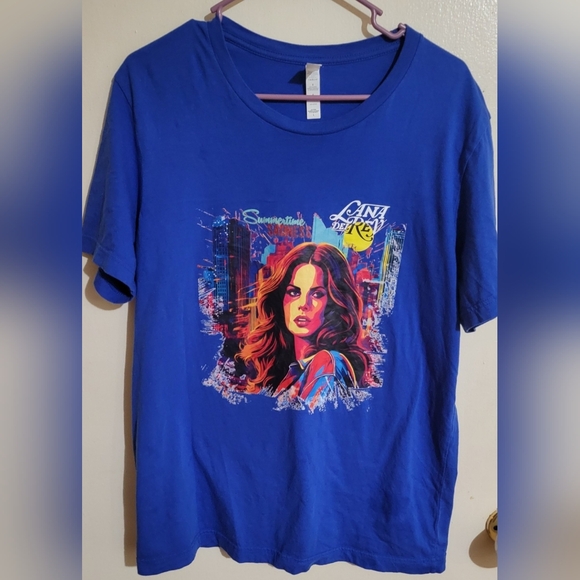 Lana Del Rey Blue T-Shirt Size Womens Large - Picture 1 of 6
